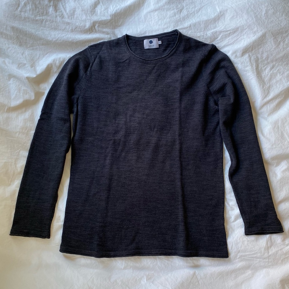 NN07 Cotton Lightweight Crewneck Sweater, Black, Men's – size M